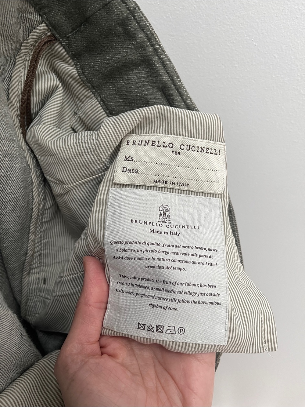Brunello Cucinelli belted pull on pant 10 waist belt cotton twill denim timeless - Picture 8 of 9